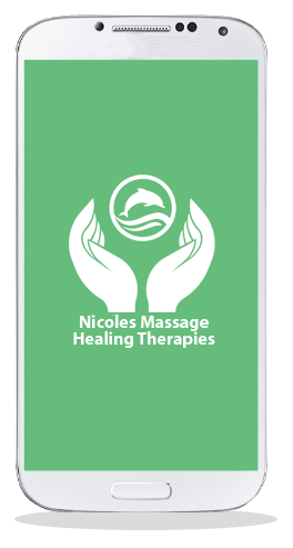 Nicole's Massage Healing logo on mobile screen
